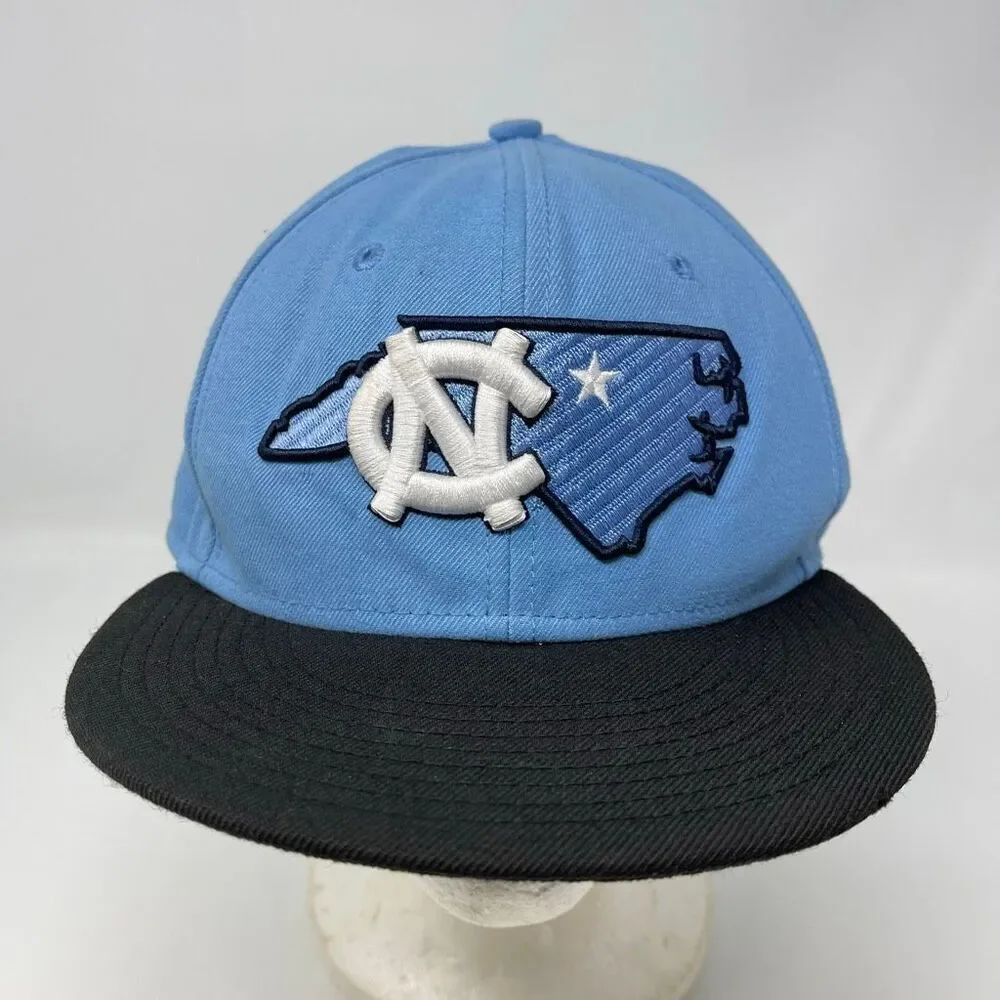North Carolina Tar Heels Hat Cap Fitted Mens 7 1/2 Blue NCAA New Era 59FIFTY